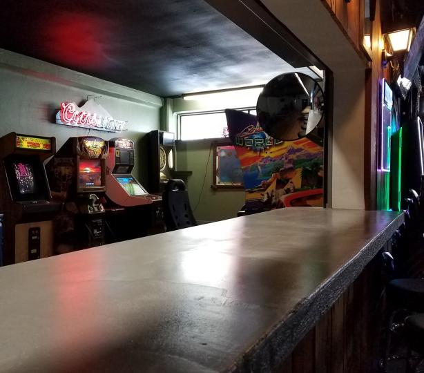 Bar and arcade space