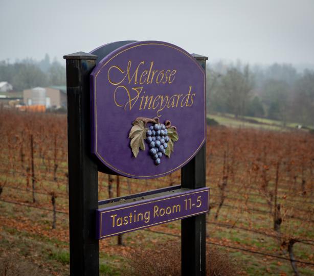 Melrose Vineyards Sign