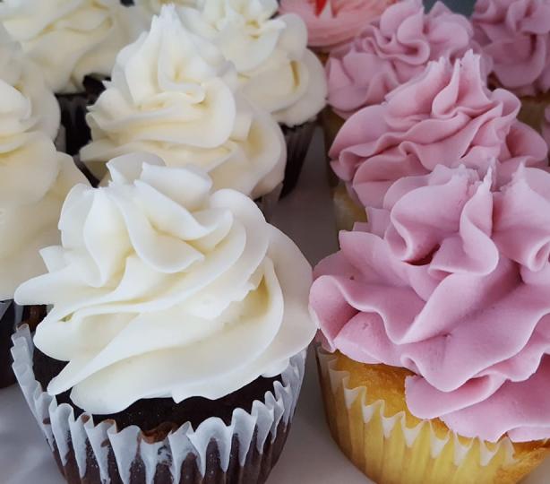 Brightly decorated cupcakes