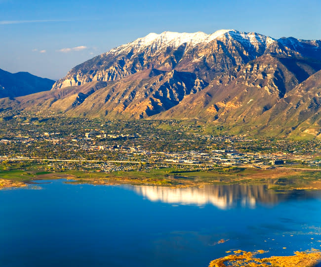 Wasatch Mountains over Utah Lake