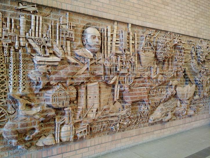 Brick mural at Sulphur library
