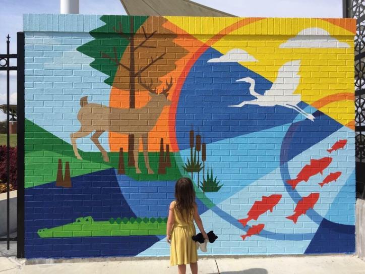 Millennium Park Mural with child