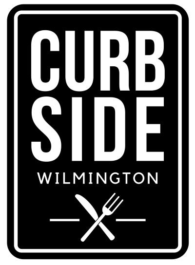 A graphic logo that reads: Curbside Dining Wilmington.