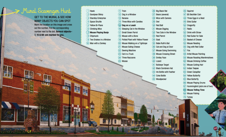Scavenger Hunt Mural in Forest City
