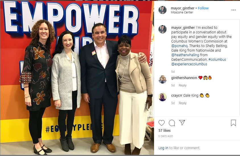 Mayor Ginther PCMA Equality Instagram