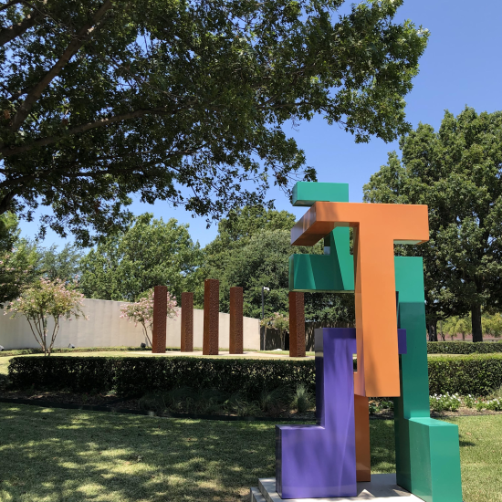 Trio is a metal sculpture by artist Art Fairchild and is currently on display at the Irving Art Center Sculpture Garden.