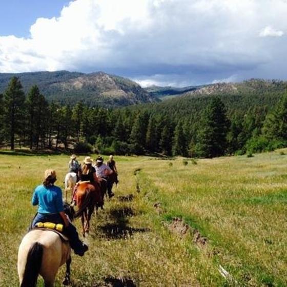 Horseback riding on Rainbow