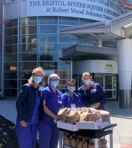 Donations of food being donated to a hospital by Princeton Soup & Sandwich Company