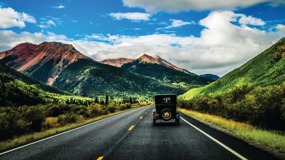 Vintage Car on San Juan Skyway - S. Alcorn