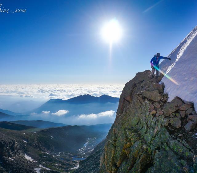 Climber on Longs Peak