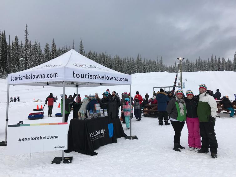 Photo of Tourism Kelowna Team at Big White for the Olympic Sendoff Event