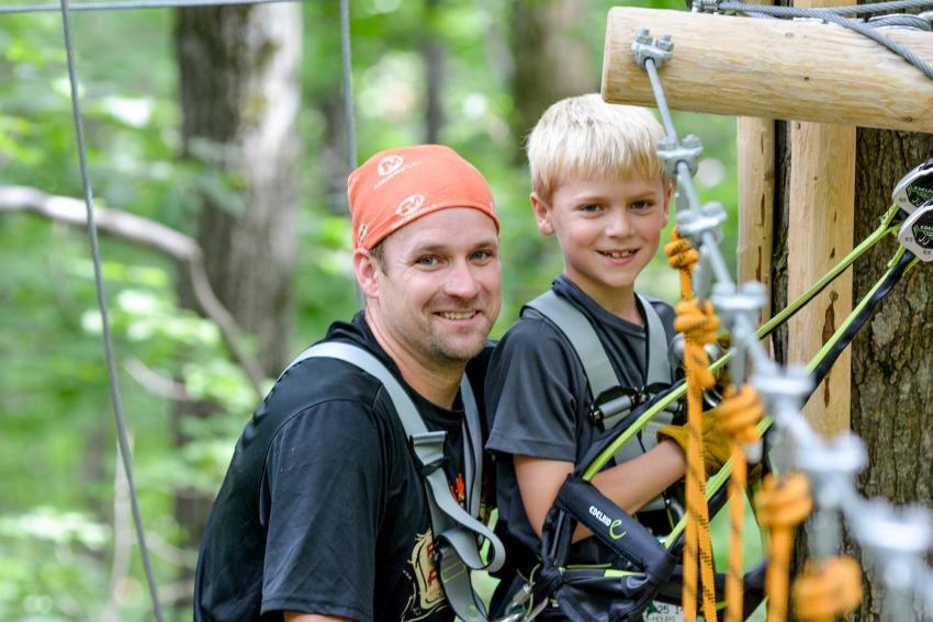 Father and Son at Bristol Mountain Aerial Adventures