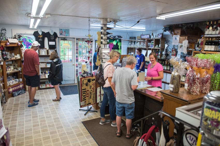 Wine tasting at shopping at Arbor Hill Winery & Grapery