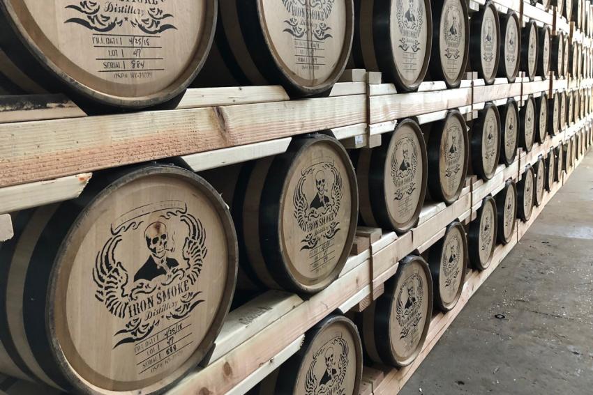 Barrels at Iron Smoke Distilling