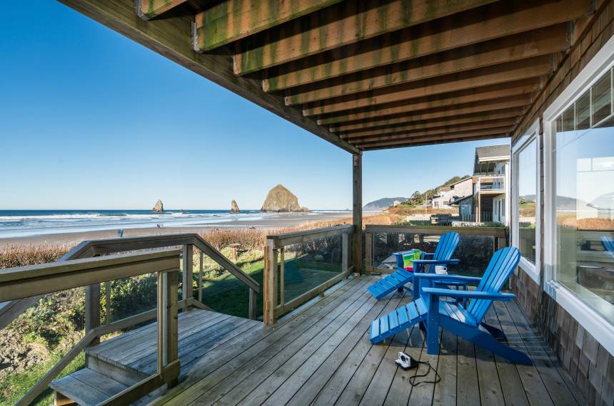 Deck view of Haystack Rock