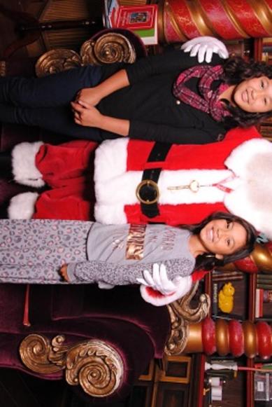 small kids with santa