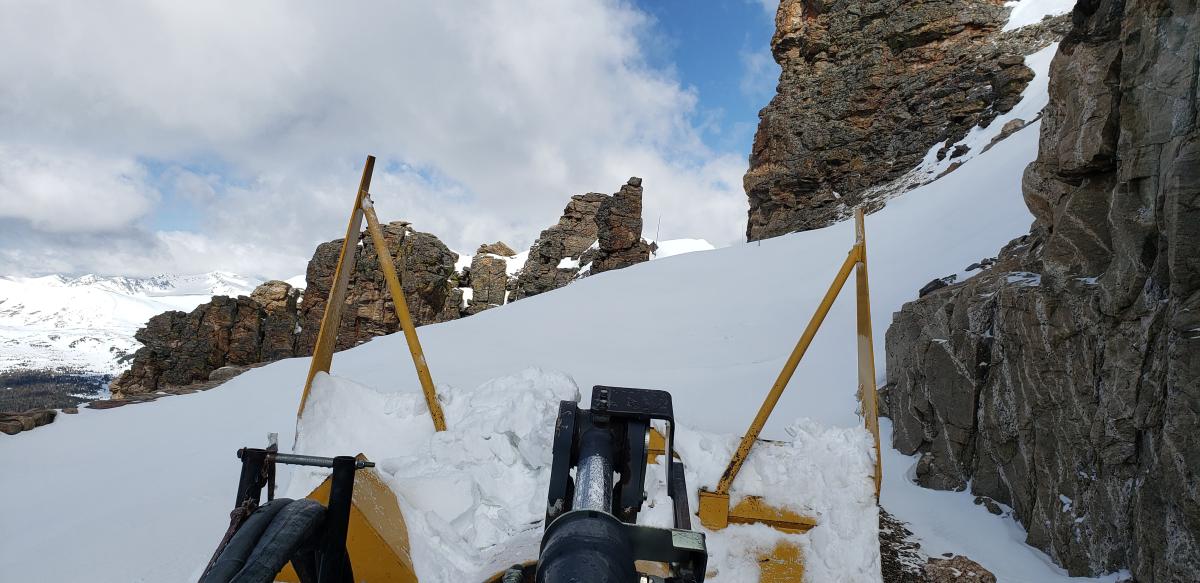 Snowplow at Rock Cut in April