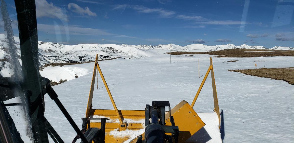 Plowing Trail Ridge Road above treeline