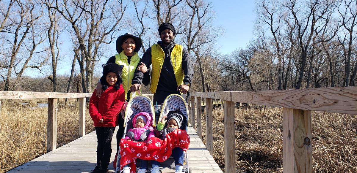Family with Twins and Daughter on Hackbarth Bridge