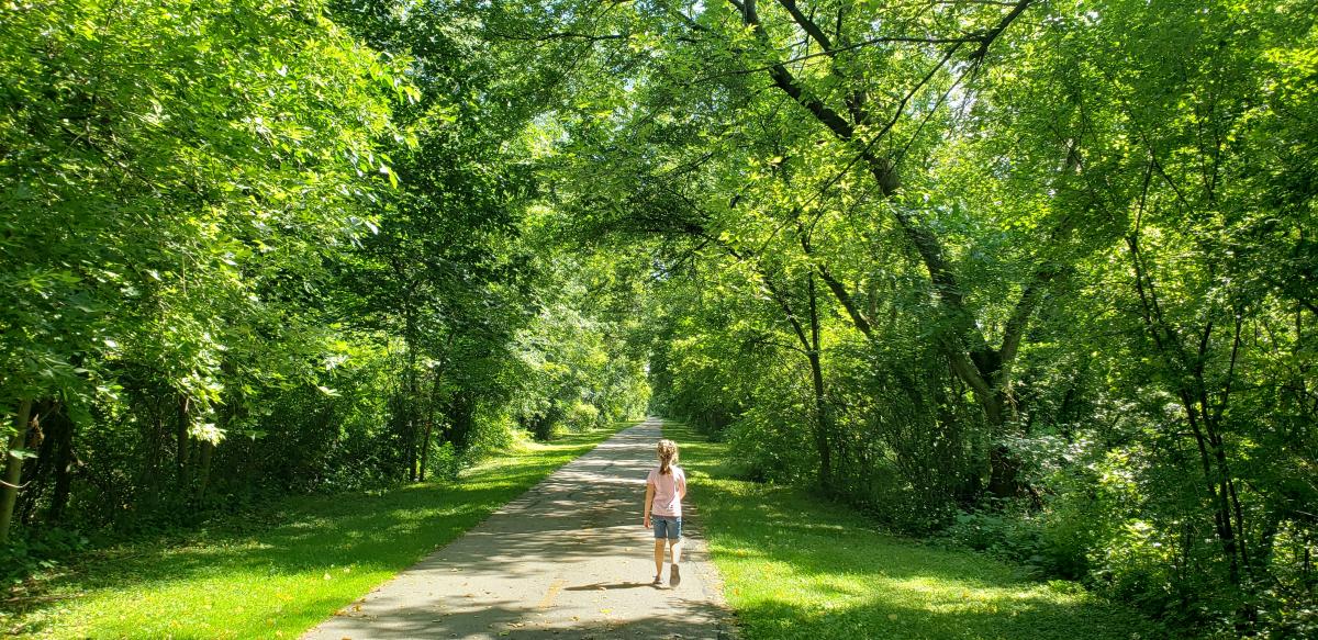 Kenosha County Bike Trail - Girl on Trail