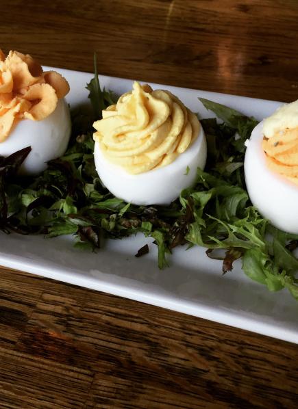 deviled eggs at South