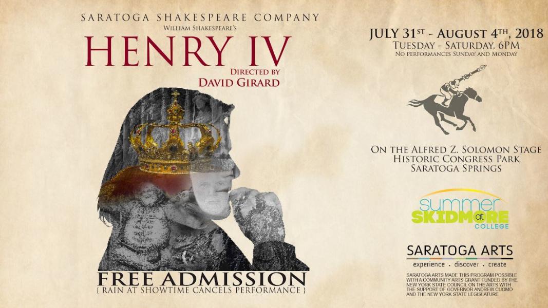 Henry IV promotional image for Saratoga Shakespeare