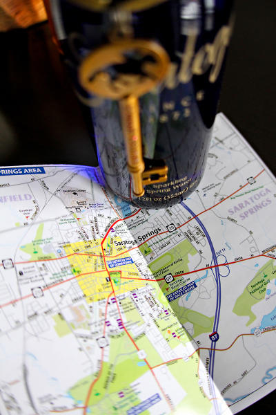 Map of Saratoga Springs with Saratoga Water