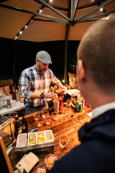 Carl Swope enjoying BB Cocktails