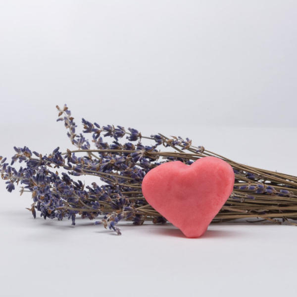 Heart shaped Lavendo with bouquet of lavender from Lavenlair Farms