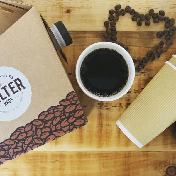 Photo of coffee and coffee beans from Salter Bros Coffee Roasters