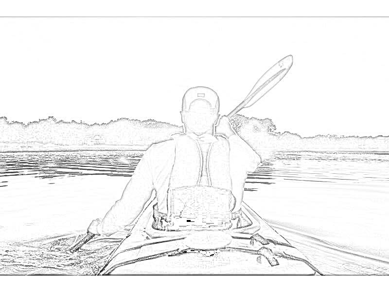 Kayaking Coloring Page