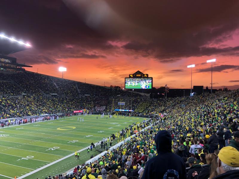 Autzen Stadium at Sunset by Peter Callero