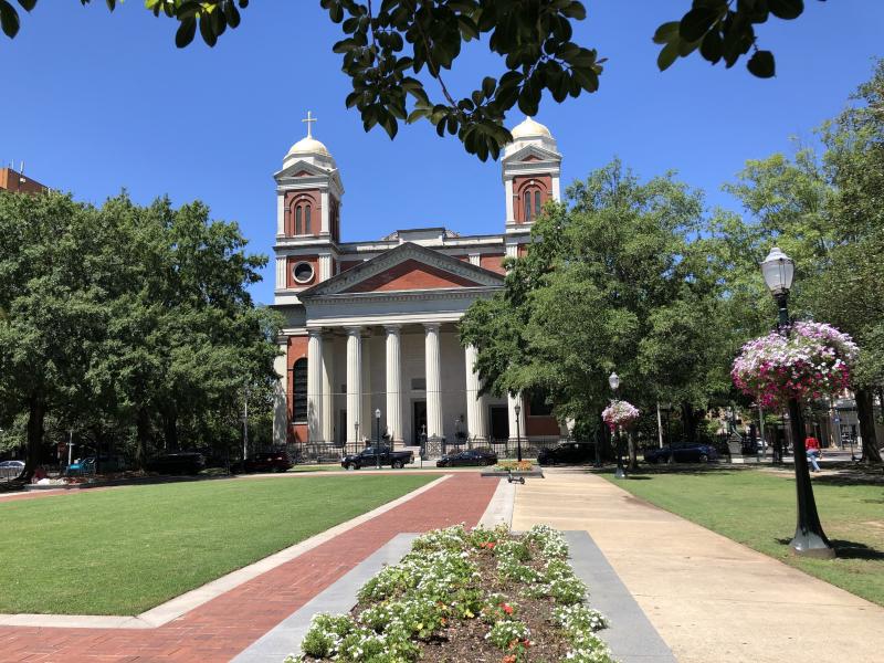 Front of Cathedral Square In Mobile, AL