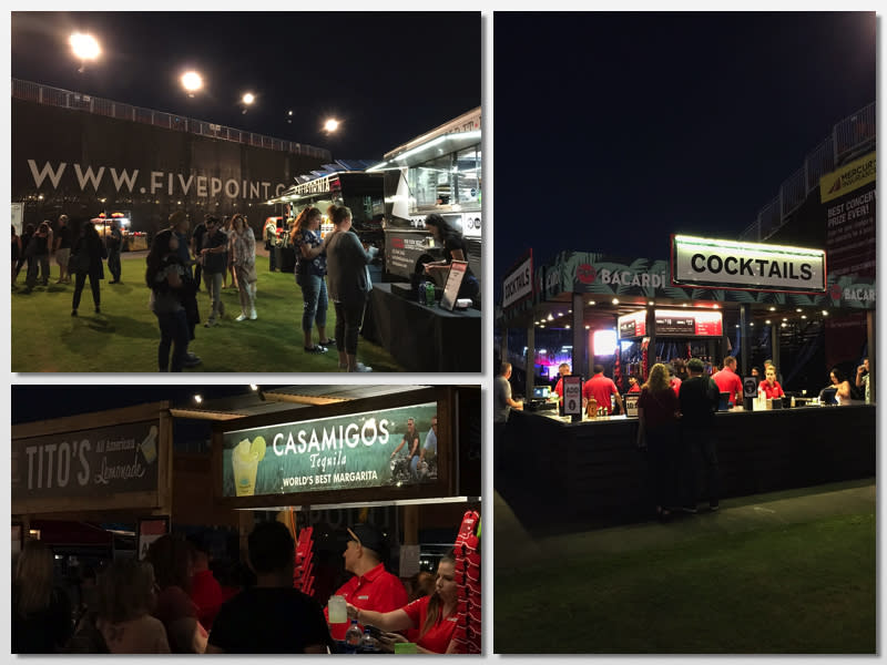 Food and drink vendors at FivePoint Amphitheatre in Irvine
