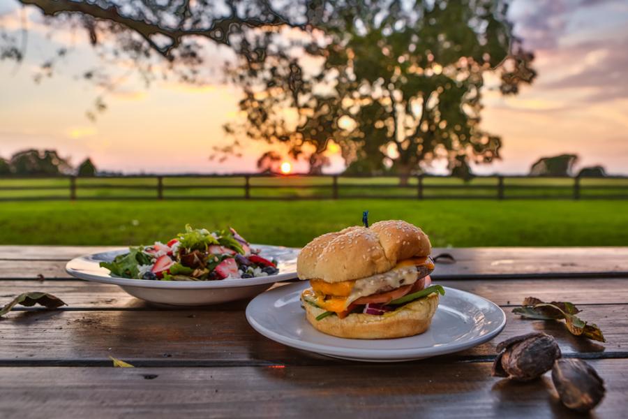 Sunset and a meal at Amelia Farm & Market