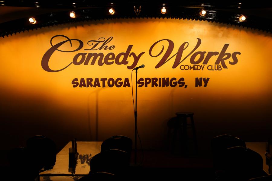 The COmedy Works Stage in Saratoga Springs NY