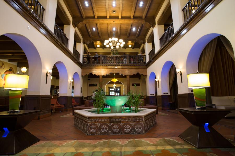 Hotel Andaluz lobby and fountain