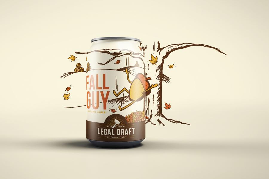 Photo of can of beer called Fall Guy from Legal Draft Beer Company