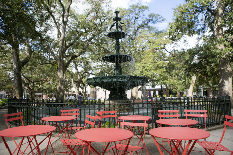 Bienville Square Park Fountain In Mobile, AL