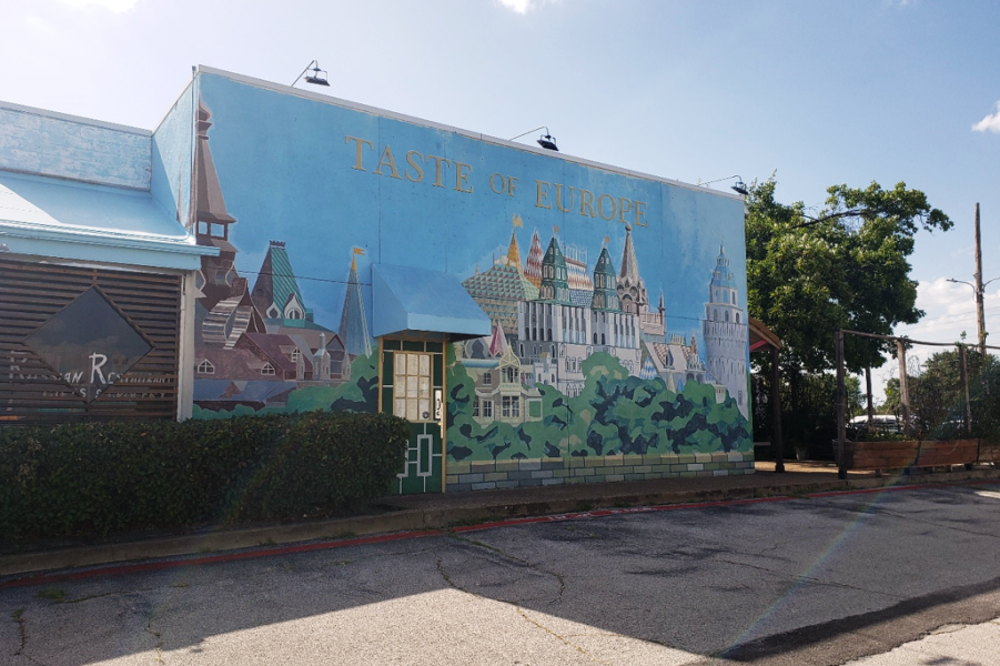 Taste of Europe outside mural