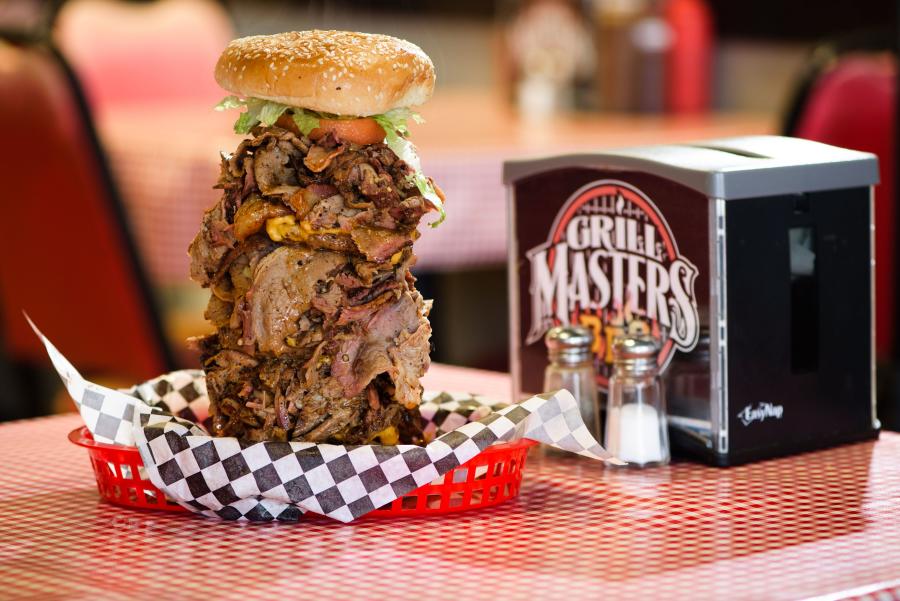 Extra large sandwich with meat from Grill Masters