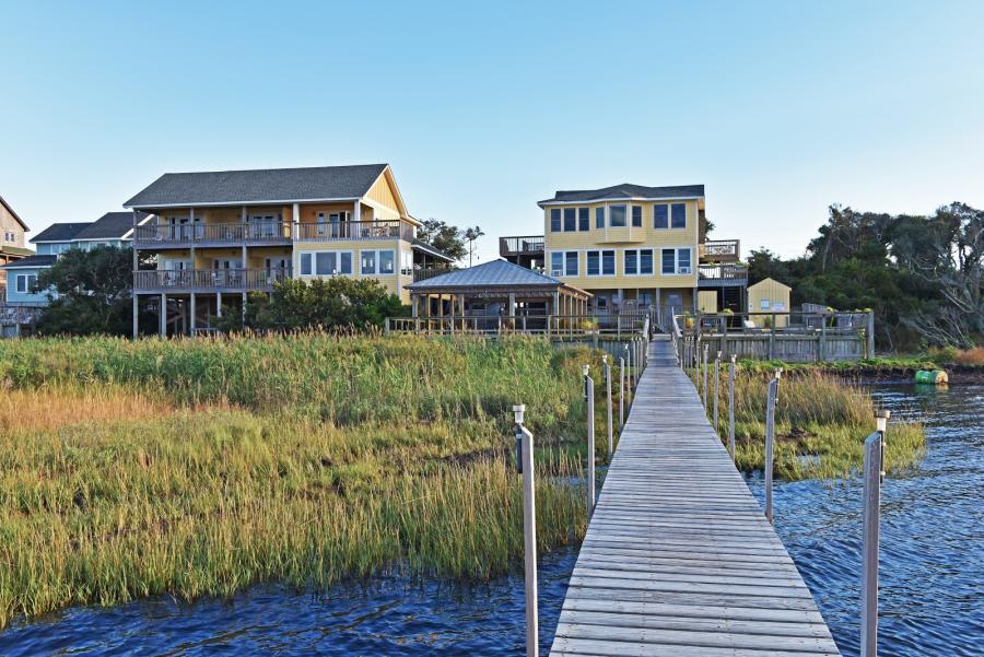 Exterior of Cafe Pamlico from the dock