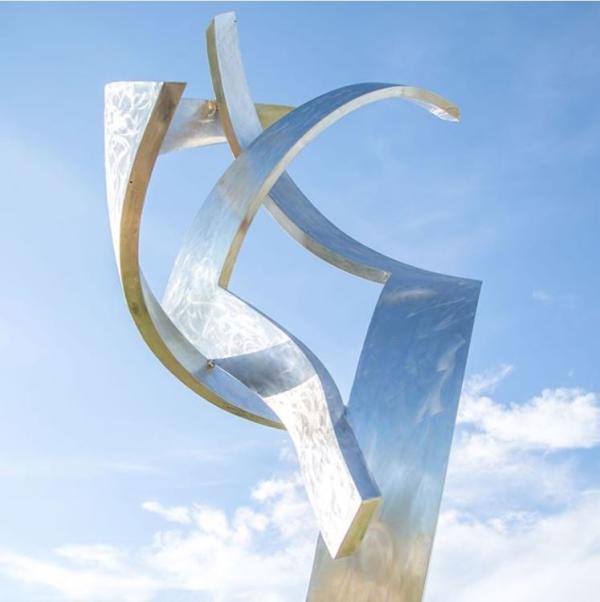 Metal sculpture in Front of Blue Sky in Arlington