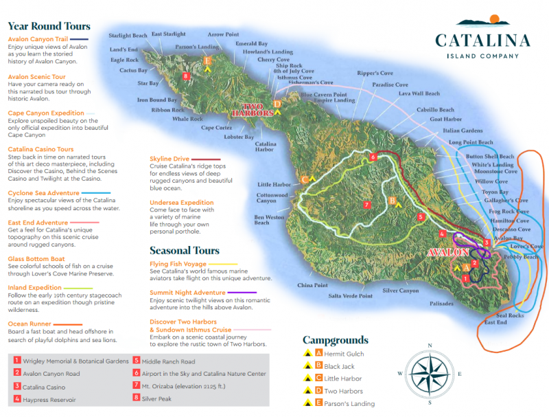 Catalina Island Tourist Map