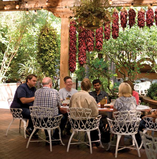 The gracious patio at El Pinto in Albuquerque