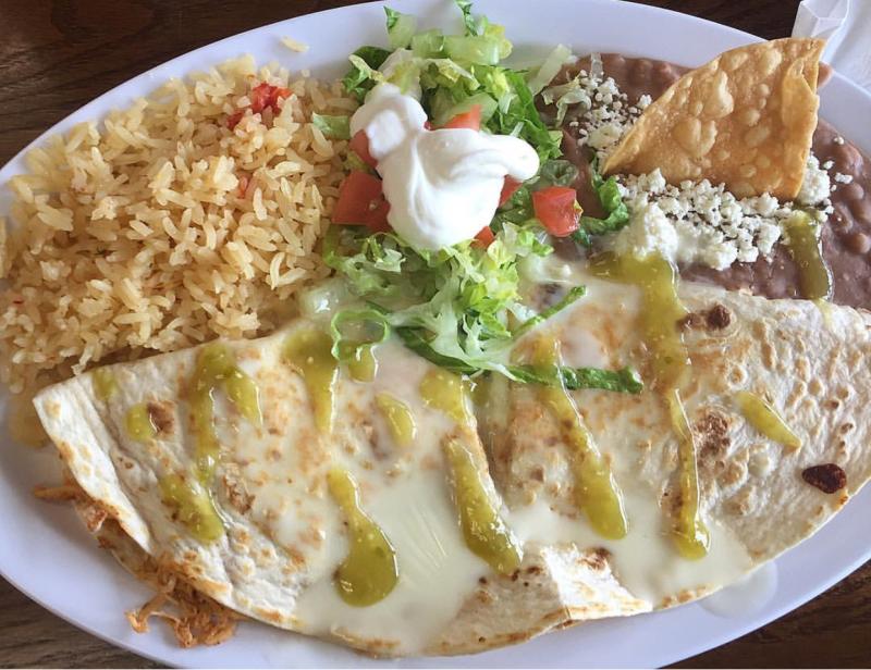 A plate of food at Taqueria Jessy's in VA Beach