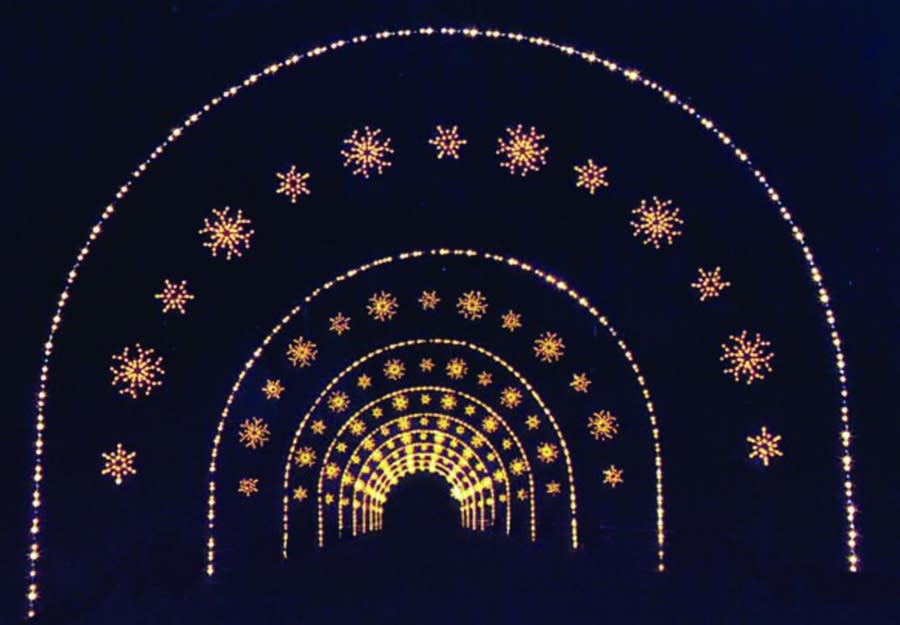 winter wonderland snowflake tunnel