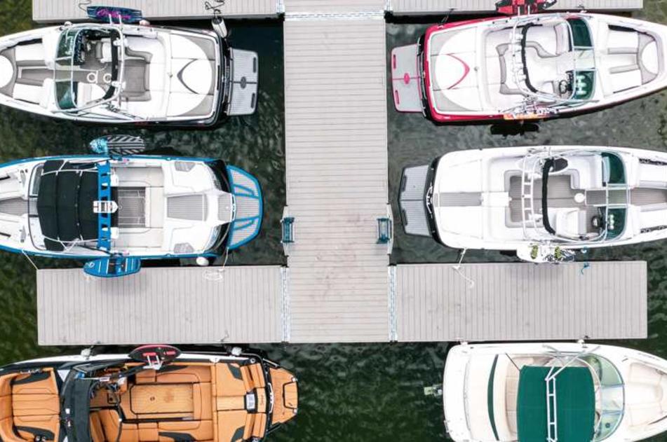 Aerial View of the Boats
