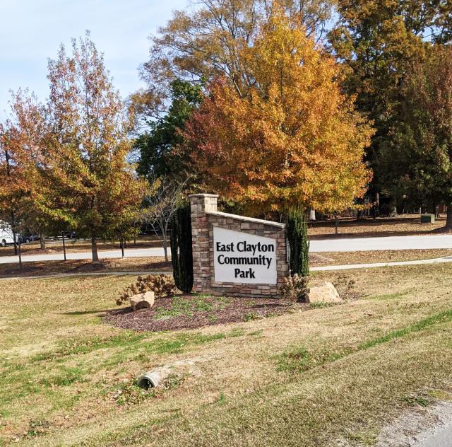 East Clayton Park sign