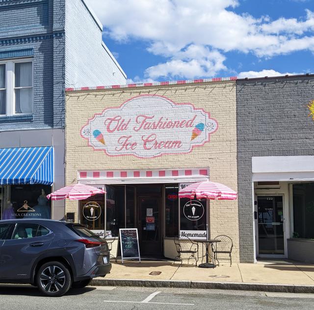 Old Fashioned Ice Cream mural sign